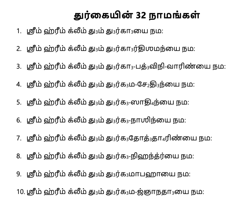 32 Names Of Durga In Tamil PDF