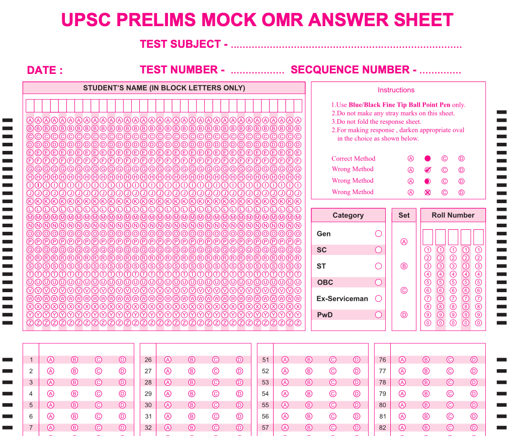 [PDF] OMR Sheets For UPSC PDF Download - EpaperPDF